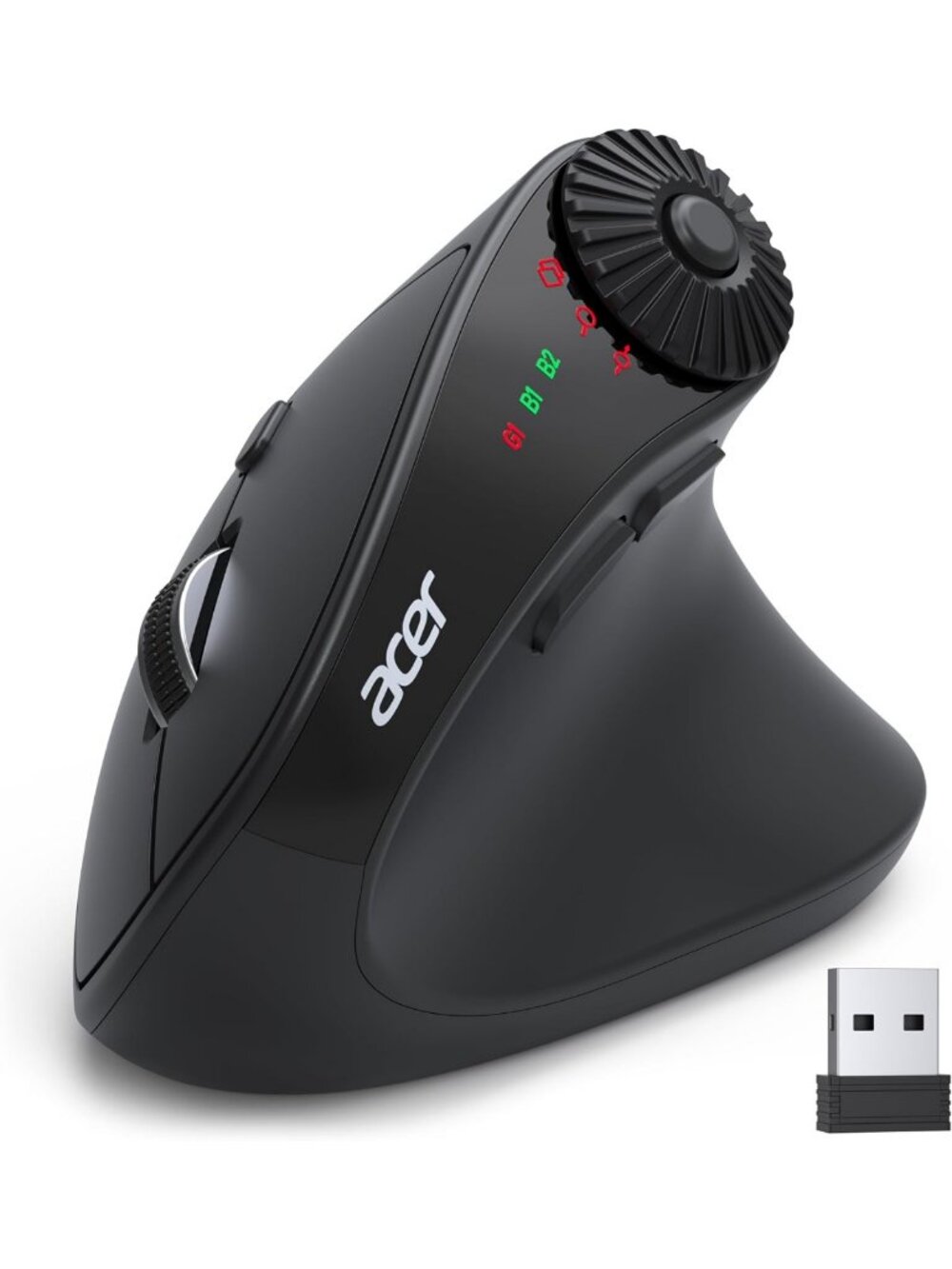 Acer Ergonomic Mouse Wireless with Side Scroll, Bluetooth Mouse for Laptop